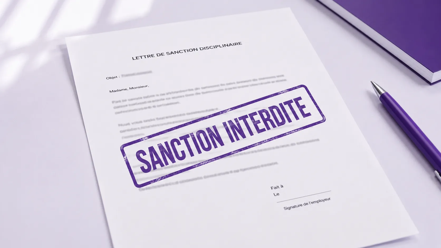 Sanctions disciplinaires interdites : ce que risque l’employeur